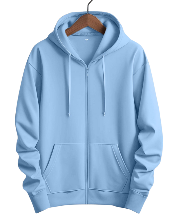 Stylish Casual Zipper Hoodie with Kangaroo Pockets &  Drawstring Hood