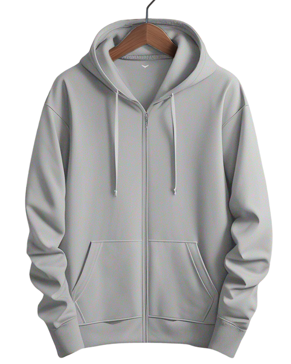 Stylish Casual Zipper Hoodie with Kangaroo Pockets & Drawstring Hood