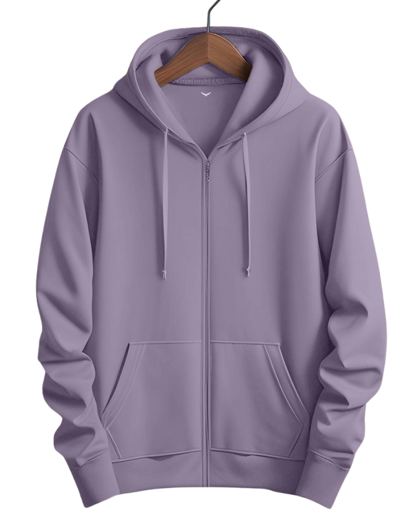 Stylish Casual Zipper Hoodie with Kangaroo Pockets & Drawstring Hood