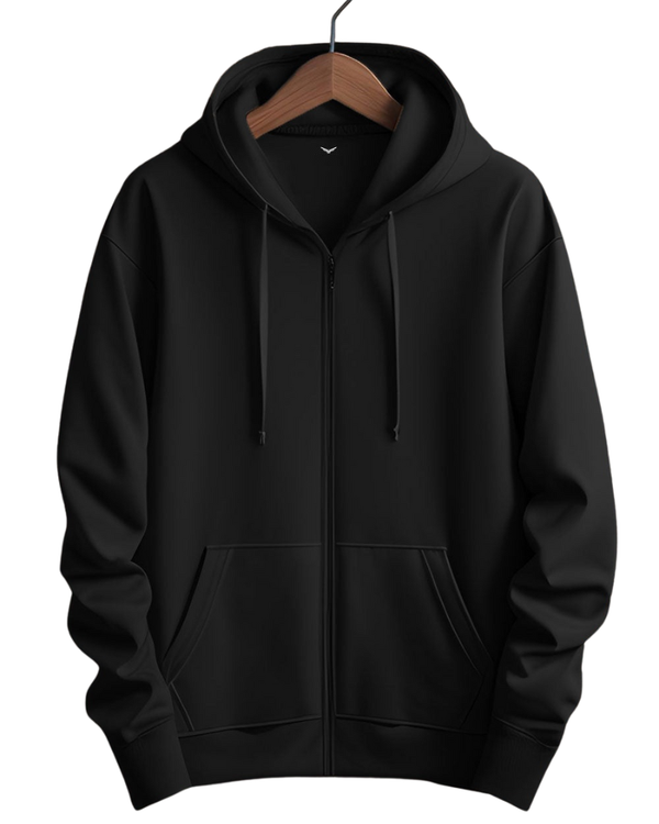 Stylish Casual Zipper Hoodie with Kangaroo Pockets & Drawstring Hood