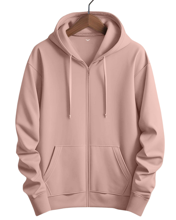 Stylish Casual Zipper Hoodie with Kangaroo Pockets &  Drawstring Hood