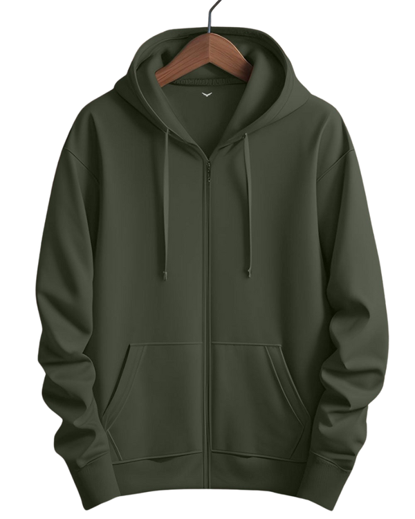 Stylish Casual Zipper Hoodie with Kangaroo Pockets &  Drawstring Hood