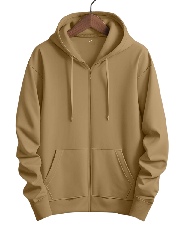 Stylish Casual Zipper Hoodie with Kangaroo Pockets &  Drawstring Hood