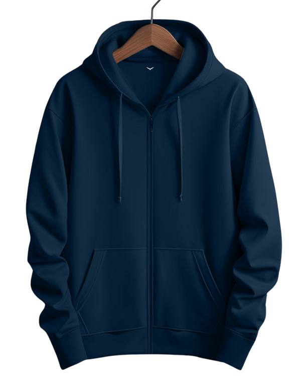 Stylish Casual Zipper Hoodie with Kangaroo Pockets &  Drawstring Hood