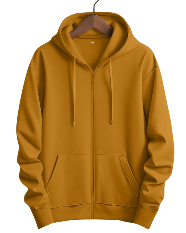 Stylish Casual Zipper Hoodie with Kangaroo Pockets & Drawstring Hood
