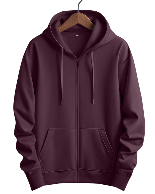 Stylish Casual Zipper Hoodie with Kangaroo Pockets & Drawstring Hood