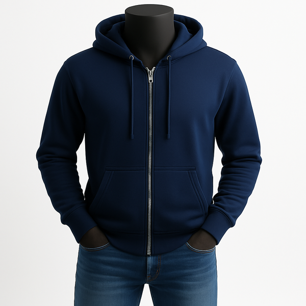 Men’s Aqua Mint Zip-Up Hoodie with Silver Zipper