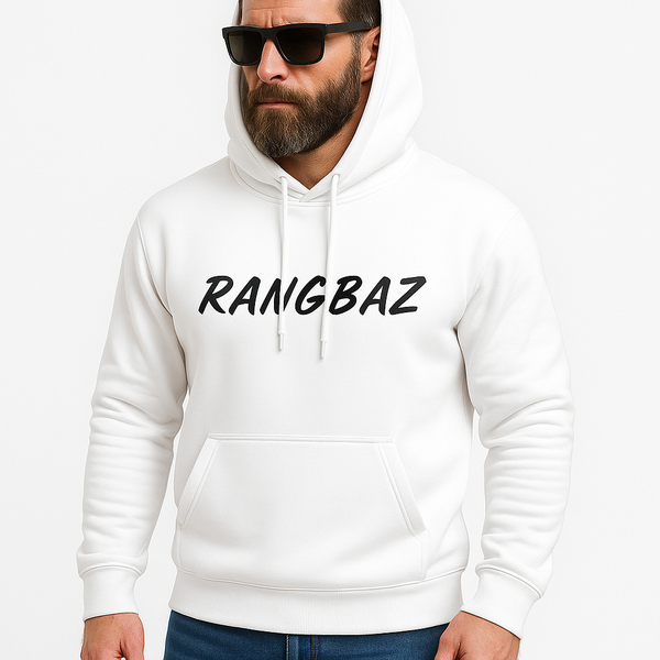 RANGBAZ Classic White Hoodie — Minimal. Bold. Iconic.