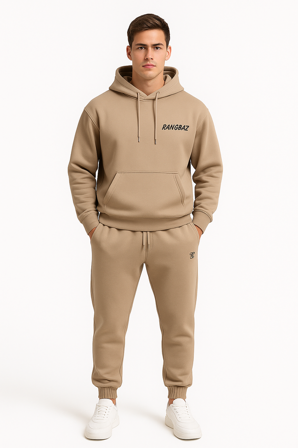 RANGBAZ Desert Sand Hoodie Set — Minimal Luxury for Modern Style