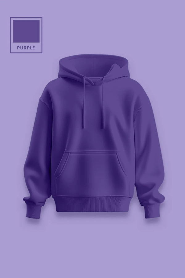 Purple Plain Regular Hoodie