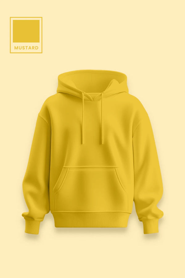 Mustard Plain Regular Hoodie
